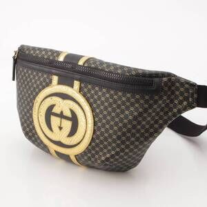 Gucci Leather Gold Dapper Body bag Black Waist Bum Body Dan Bag Belt